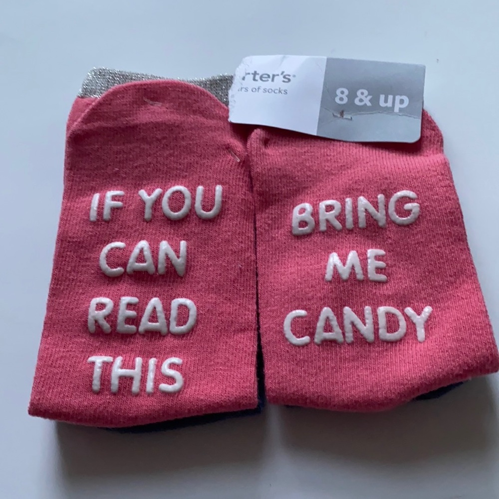 Carter's Little Girls' 2-Pack Slogan Socks - Picture 2 of 6